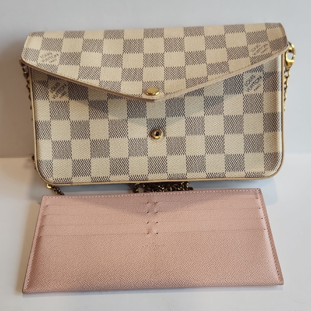 Louis Vuitton Cream Damier Azur Envelope Shoulder Bag - Picture 4 of 15